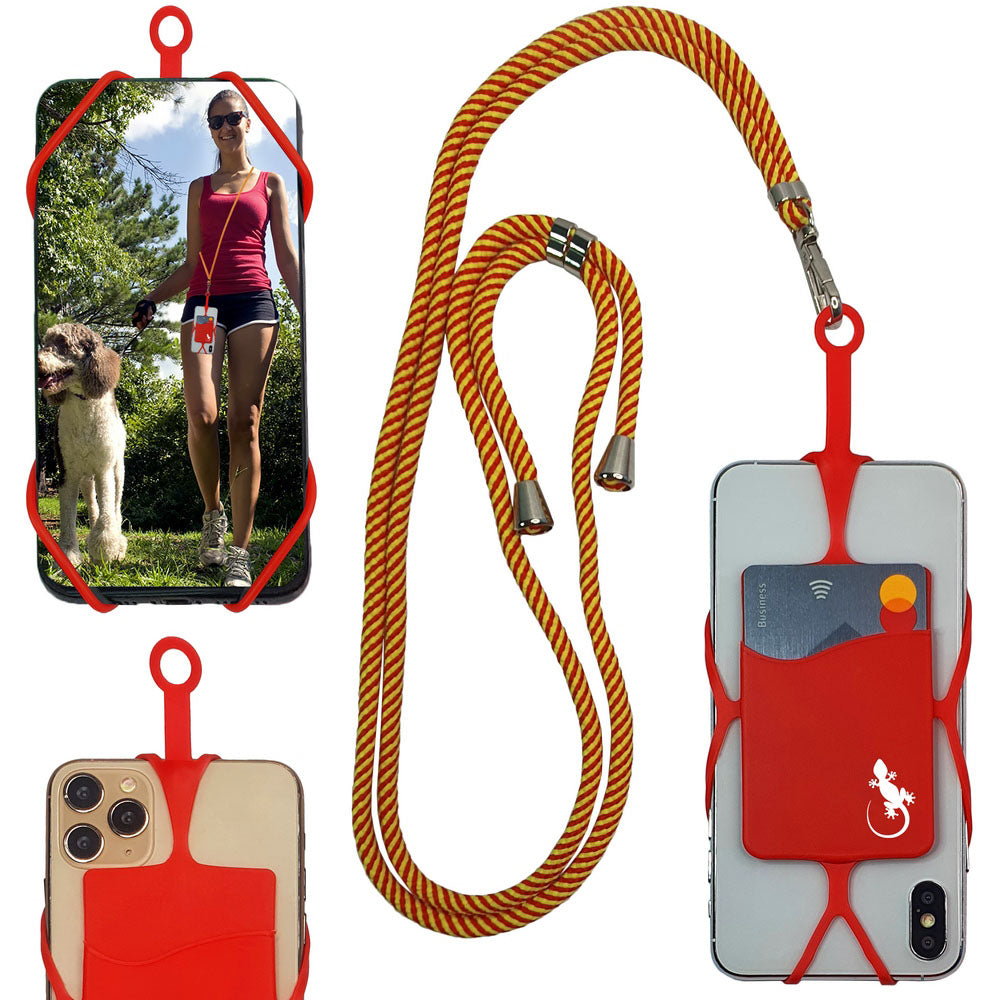 Crossbody Lanyard - Cell Phone Lanyard & CARD POCKET SICLICONE - Phone lanyards for Around The Neck