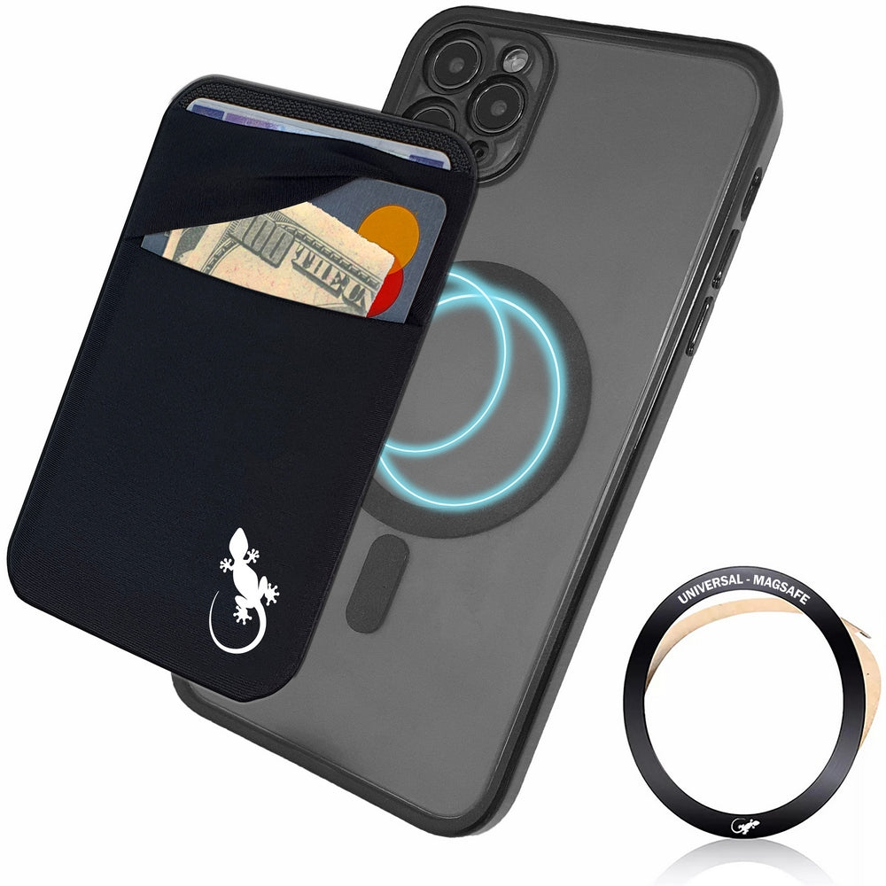 Magnetic Phone Wallet - LYCRA DOUBLE POCKET - Magsafe Compatible