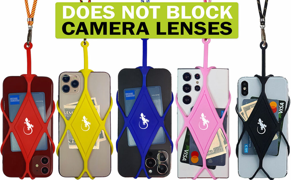 Cellphone neck lanyard can hold cards and cash universal to any phone phone necklace holder