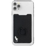 ring stand finger ring holder phone wallet stick on lycra pocket for back of phone - Black White