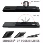 ring stand finger ring holder phone wallet stick on lycra pocket for back of phone - Black White