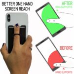 ring stand finger ring holder phone wallet stick on lycra pocket for back of phone - Black White