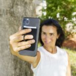 ring stand finger ring holder phone wallet stick on lycra pocket for back of phone - Black White