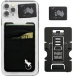 card wallet pocket for back of phone lycra phone wallet pouch double pocket gecko travel tech stick on pouch stretch to carry cards and cash