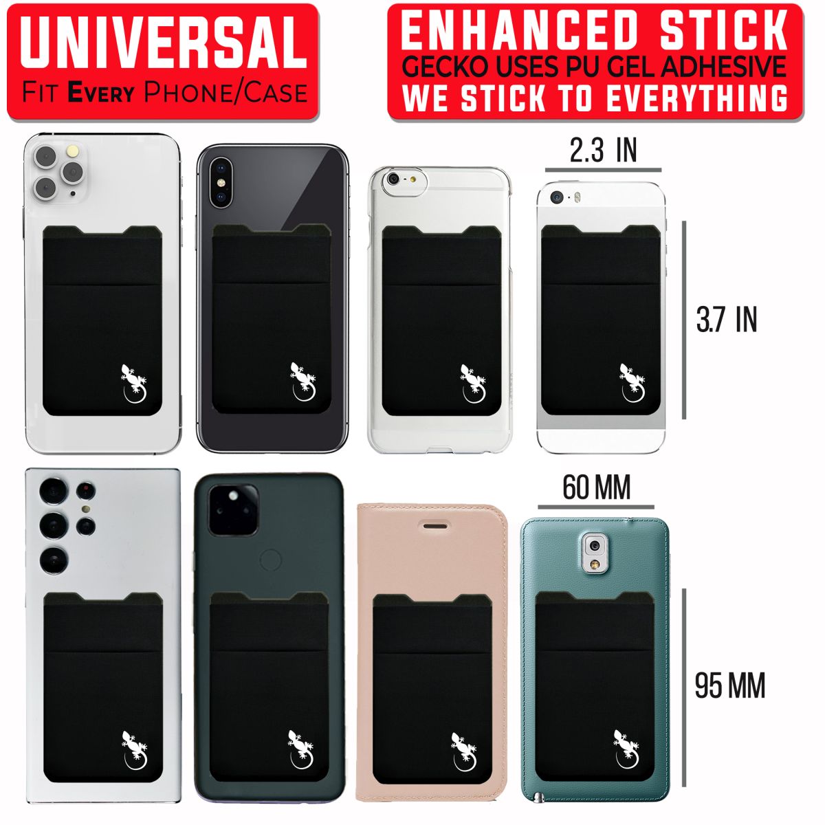 card wallet pocket for back of phone universal fit