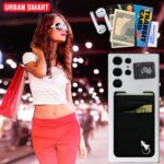 card wallet pocket for back of phone lycra phone wallet pouch double pocket gecko travel tech stick on pouch stretch to carry cards and cash