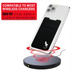 card wallet pocket for back of phone lycra phone wallet pouch double pocket gecko travel tech stick on pouch stretch to carry cards and cash can work with wireless charging