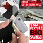 card wallet pocket for back of phone lycra has extra strap to hold credit cards inside tightly
