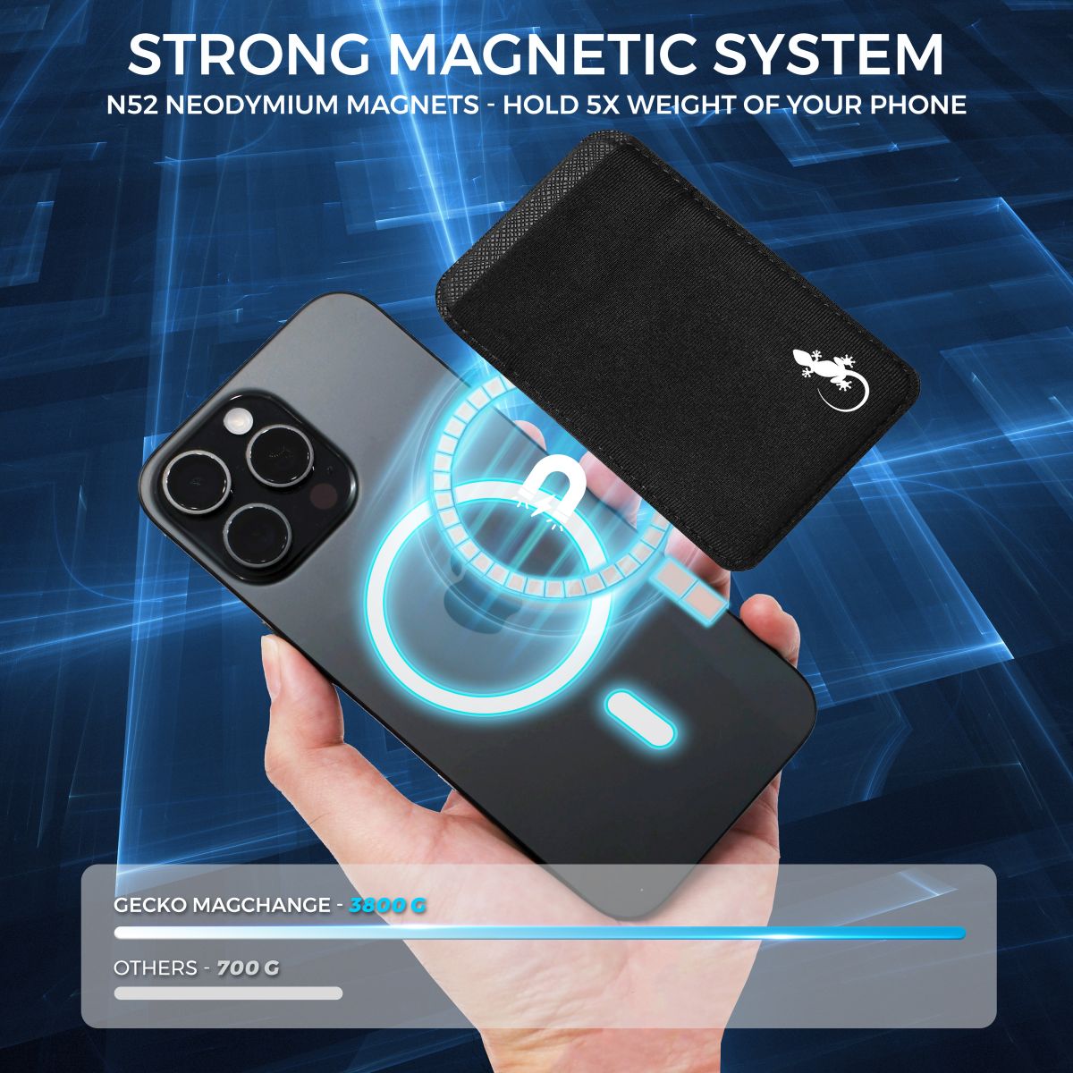Magnetic phone with strongest guass wallet magsafe wallet compatible with iphone easily removable from back of phone card holder wallet
