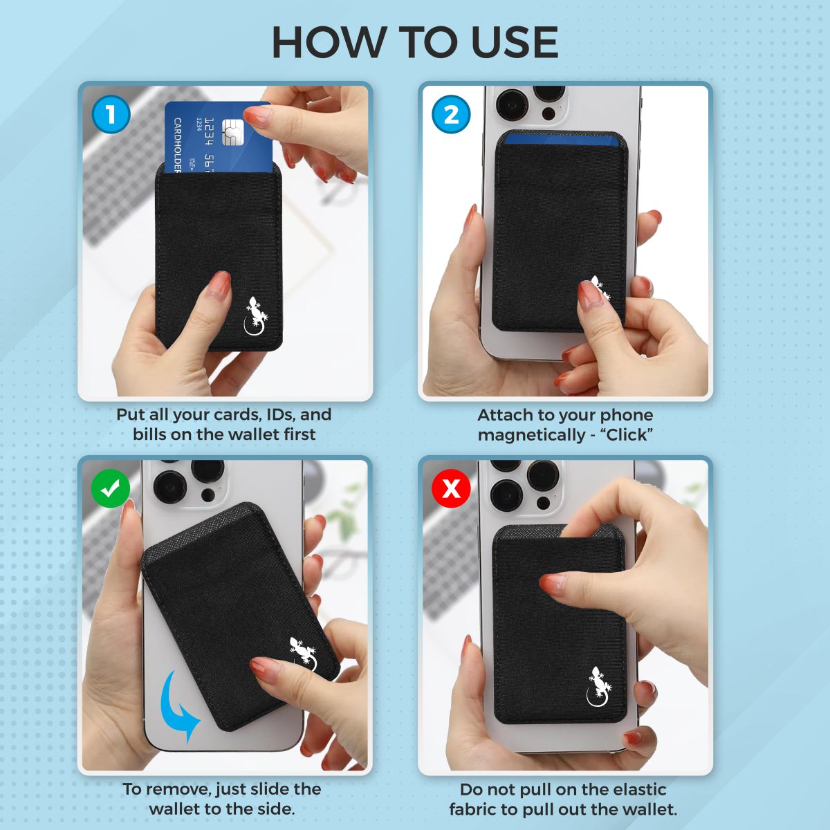 easy to take on and off card holder wallet magnetic magsafe wallet