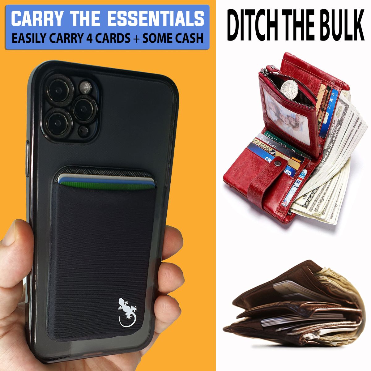 credit card wallet on the back of phone ditch the bulky wallet