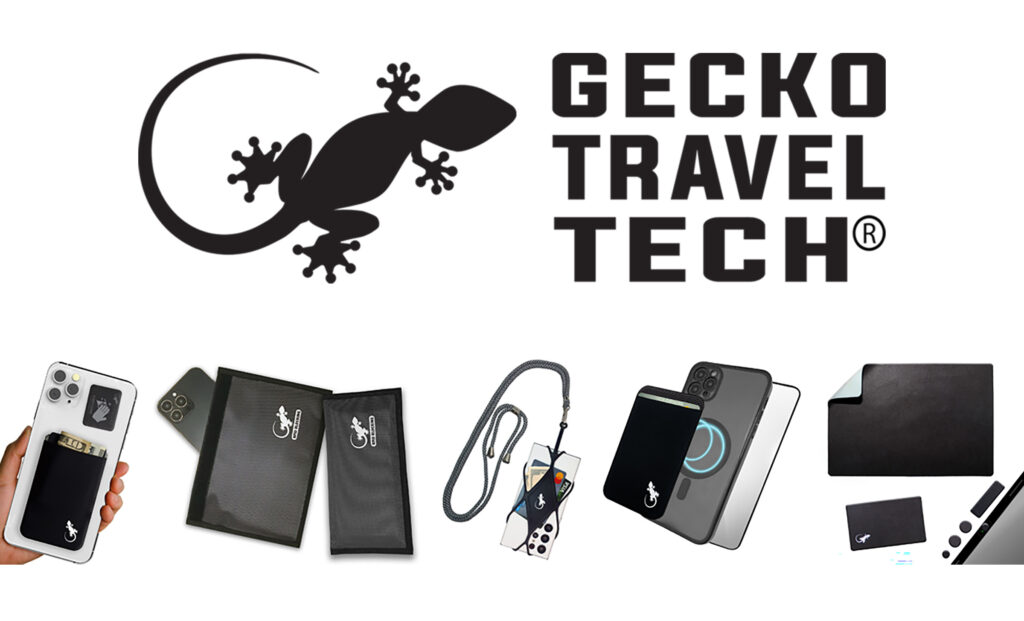 Gecko Travel Tech Portafoglio Magnetico Per IPhone 15 Pro Max – Con Custodia In Gel, Pellicola E Anello (Nero/Bianco)