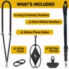 Black cell phone lanyard set with long crossbody necklace, short ribbon necklace, silicone phone holder, phone tab and S-clip
