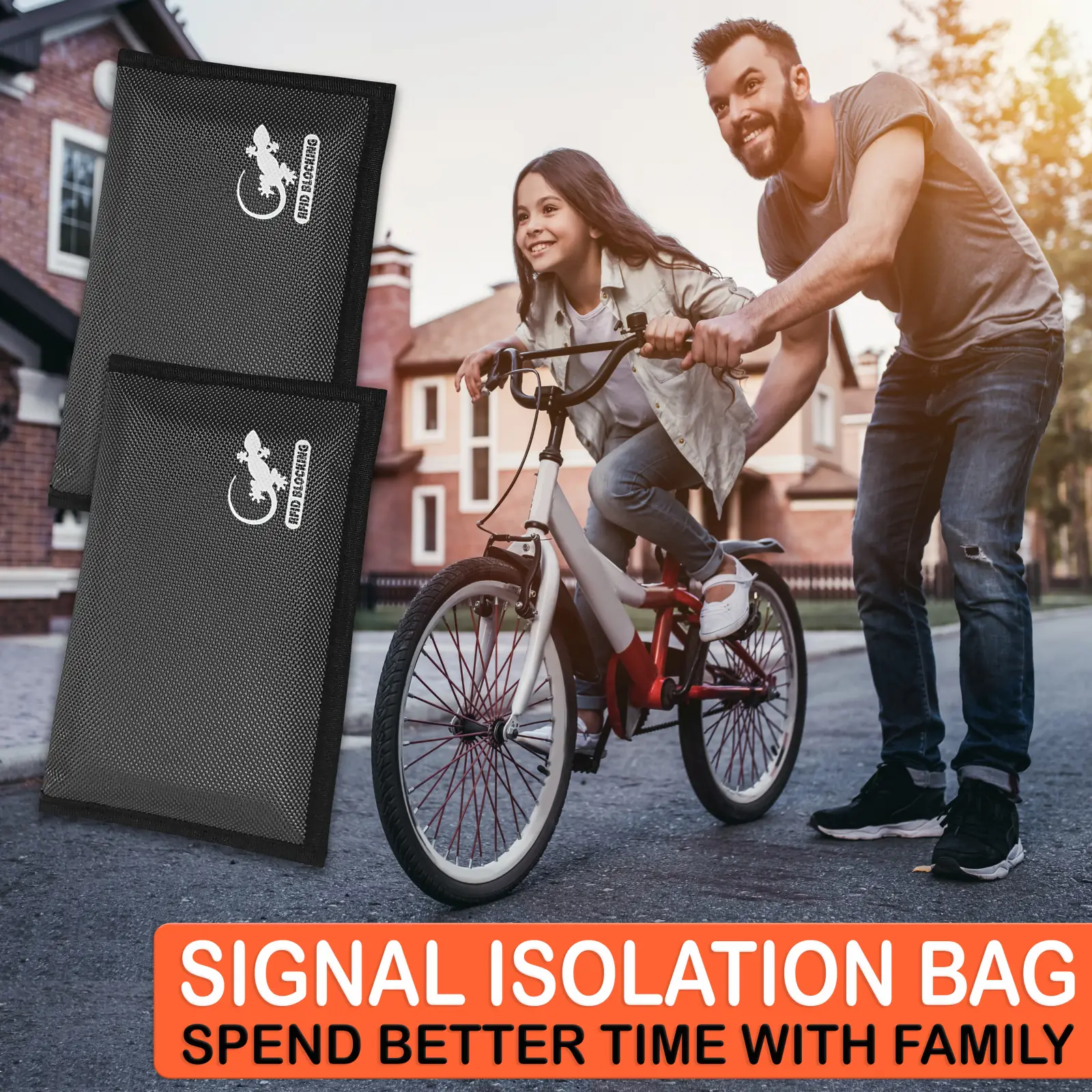 Faraday phone pouches shown as signal isolation bags for blocking smartphones during distraction-free family time