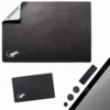 Black and white adhesive mouse pad set with full-size mouse pad, mini mouse pad, webcam covers and screen cleaner